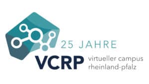 VCRP Jubiläumslogo mit dem Text 25 Jahre VCRP Virtueller Campus Rheinland-Pfalz